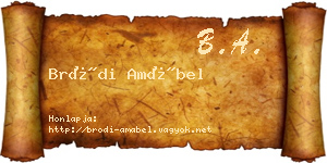Bródi Amábel névjegykártya